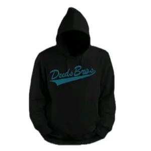 Deedsbros Adult Black Hoodie with Teal Logo - Comfortable and Stylish for Everyday Wear
