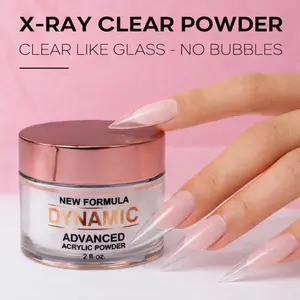 DYNAMIC X-Ray CLEAR Acrylic Powder - Glass Crystal Clear - No bubbles