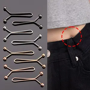 10-Pack Invisible Waist Metal Clips, Adjustable Button Pins for Jeans & Clothes, Fashion U-Shape Lapel Pin Clamps, Non-Slip Hooks for Accessories