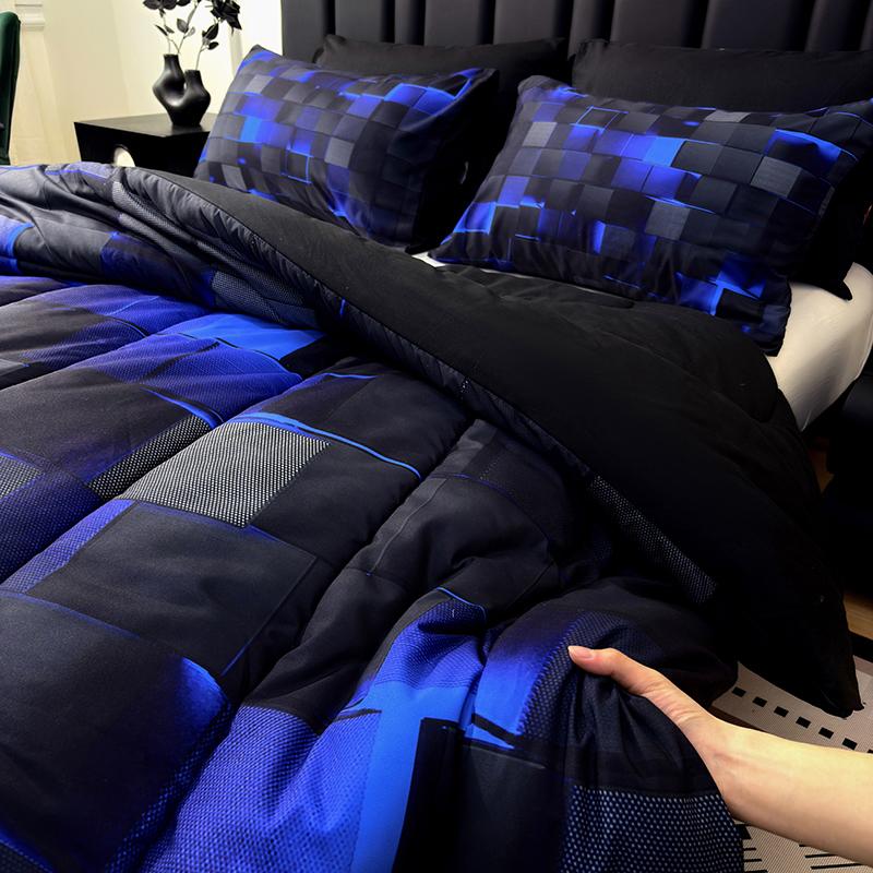Four Seasons Technology Bedding Set 3 /7 piece quilt set, digital printing, available all year round, a must for avant-garde bedrooms, instantly adding a cyber atmosphere, a modern room quickly refreshed, technology-themed bedding, bedroom decoration,