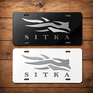 Custom Camo Vanity Plate With Sitka Camo Blackout/White