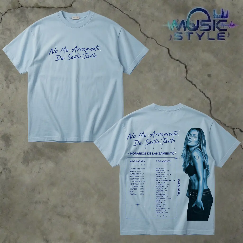 New Album No Me Arrepiento de Sentir Tanto T-Shirt, Two-Sided Latin Music Graphic Tee, Premium 100% Cotton Concert Shirt, La Bichota Fan Gift, Reggaeton Tour Merch