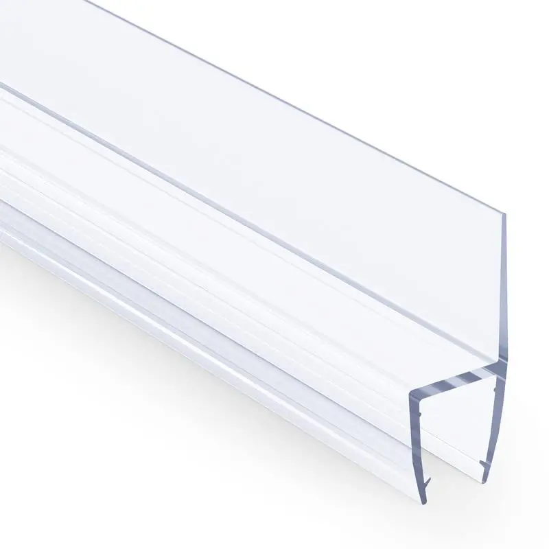 AmazerBath PVC Frameless Glass Shower Door Plastic Seal Strip, 78.75in Sectioned Kit (15.75in*5 Sections) - Reliable Material, Scientifically Designed Waterproof Fin, Tight Seal, Water Leak Prevention, Easy Installation