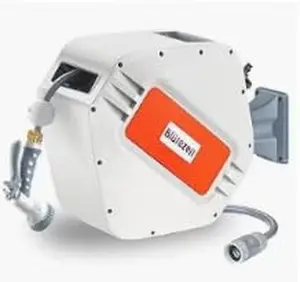 【GARVEE】Retractable Garden Hose Reel, 5/8" x 65ft, Wall-Mounted with 180° Swivel Bracket, 9-Pattern Nozzle, Any Length Lock, Auto-Rewind Slow Return System