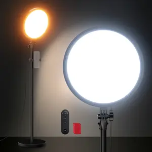 NEEWER BR45B 13" 45W Large Ring Light with 66" Stand, 3000K-6500K CRI95+ Full Screen LED Panel Lighting with Phone Holder, Remote for Video Recording Selfie Streaming Makeup Studio Photography