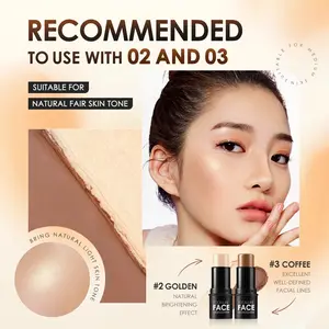 Waterproof Shimmer Face Bronzer & Highlighter Stick – Cream Contour, Glitter Illuminator & Blush