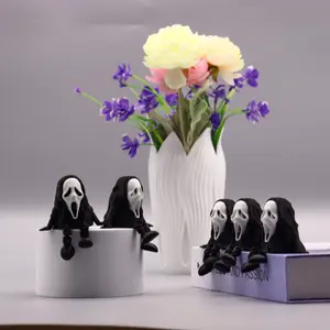 5pcs/10pcs 3D Printed Screaming Ghost Set Figures, Home Decor, Decoration, Prank Props, Halloween Christmas Gifts, Suitable for Any Occasion