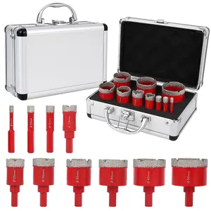 GARVEE 10 Pcs Diamond Core Drill Bit Set with Sizes 6mm to 50mm for Porcelain, Marble, Ceramic, Granite - Versatile Tile Drilling Hole Saw Kit for Precision and Durability