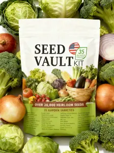 35 Variety Home Garden Vegetable Seeds Kit – All-in-One Backyard Growing Bundle, Non-GMO Heirloom Mix, High Germination Rate, Perfect for Beginner Gardeners