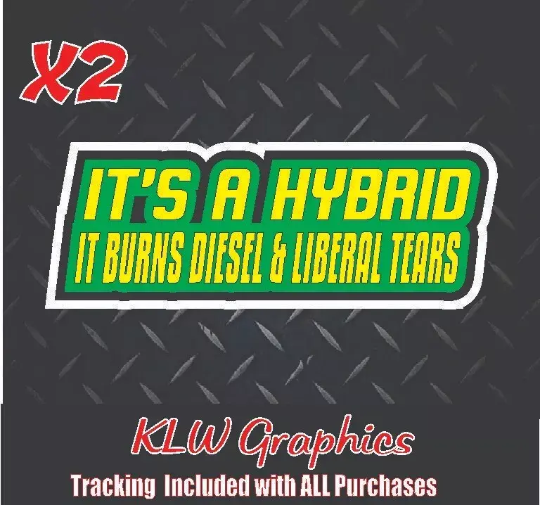 Hybrid Burns Diesel Liberal Tears Green Yellow Black White Full Color Decal Sticker Turbo Diesel Truck Crew Cab Felon 2024 Liberal Tears