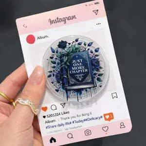 Book Lover MagSafe Phone Grip, Just One More Chapter Quote Pop Socket, Dark Academia Aesthetic Magnetic Holder for iPhone Kindle, Reader Gift for Her