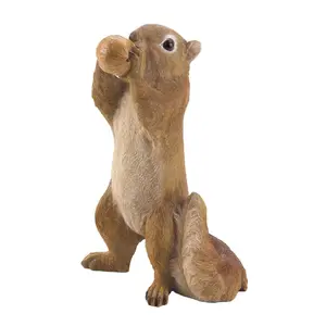 Eating Walnut Squirrel Figurine - Decorative Light Squirrel Figure with Simple Design, Ideal for Gifts and Decor