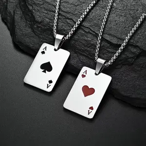 Spades and hearts A titanium steel stainless steel clavicle necklace pendant for men and women couples non-fading jewelry suitable for party gifts