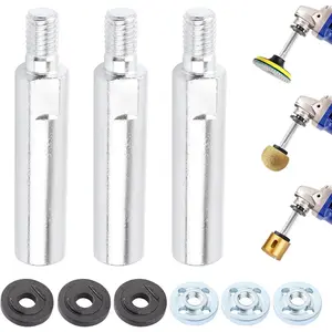 3 Pcs Angle Grinder Extension Shaft Set with 3/8" (Metric M10) Thread for 100 Type Angle Grinder and Polisher