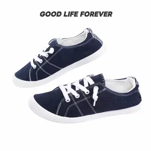 GOOD LIFE FOREVER 2026 New Style One-Piece Canvas Shoes for Women Fashionable Lightweight No Tie Shoelaces Walking Traveling Single Shoes