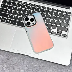 【Fashion】Dynamic Holographic iPhone Case for 17 16 15 14 13 12 11 Pro Max Plus X/XS, IMD Iridescent Gradient Chameleon Cover, Black Lens Frame, Slim Shockproof Protective Aesthetic Phone Case for Women Girls