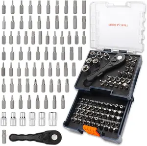 77 count 1/4"  Ratchet Wrench Set,  Bits Set, Mini Sockets Set, For  Spaces