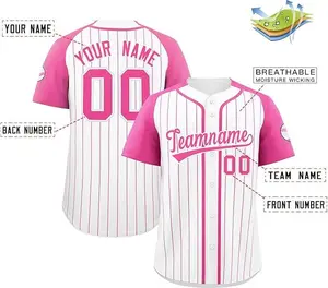 Custom Baseball Jersey for Men, Women, Youth - Personalized Pinstripe Baseball Shirts with Stitched Name, Number, and Logo
