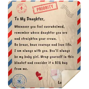 To My Daughter, Blanket from Dad, Premium Sherpa Blanket 50x60