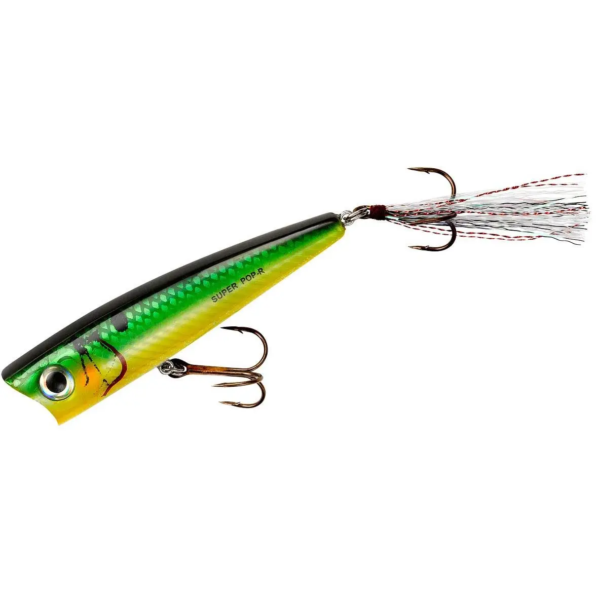 Rebel Super Pop-R Topwater Fishing Popper, 3.125 in Fishing Topwater Lures for Anglers, Artificial Fishing Lures, Chug Action