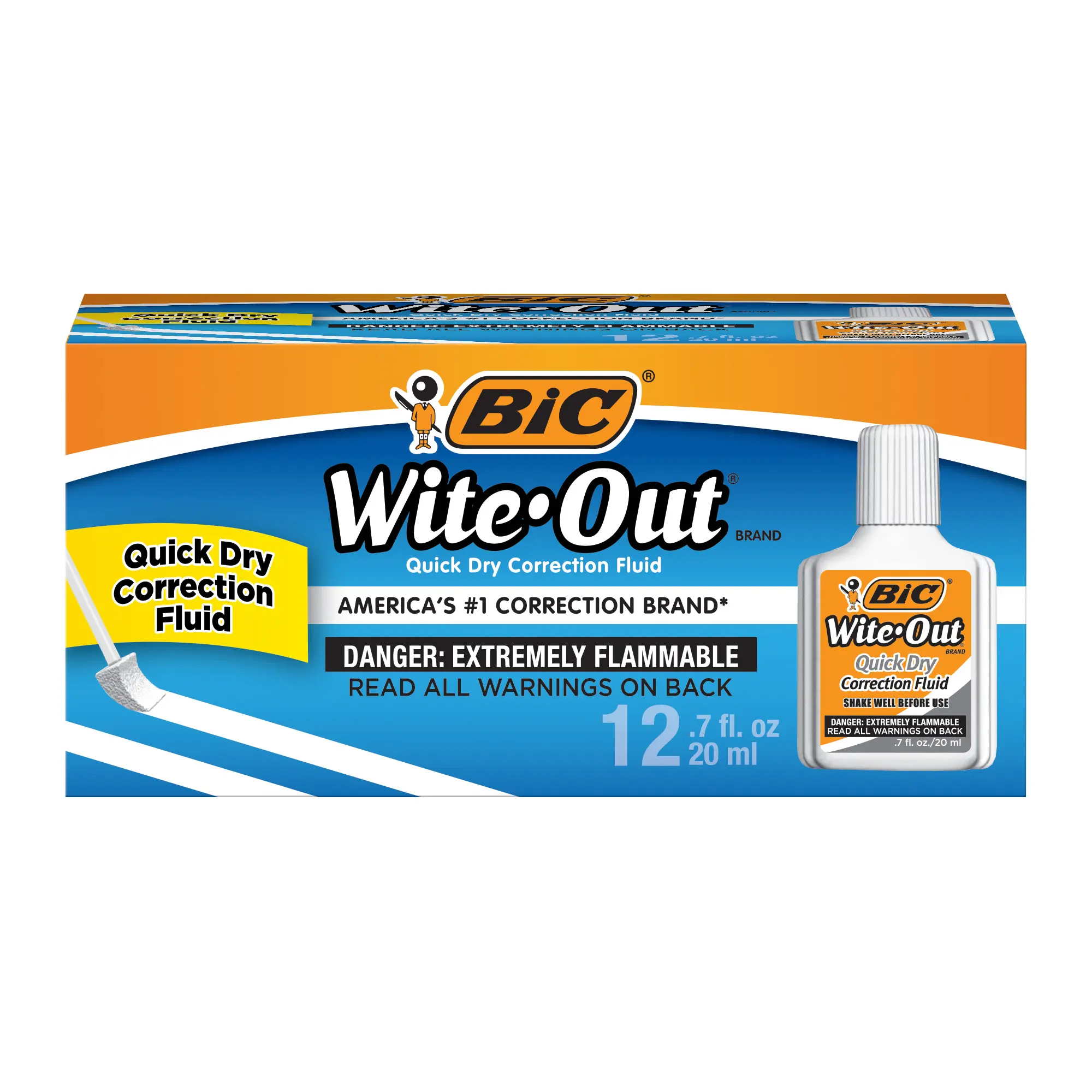 BIC Wite-Out Brand Quick Dry Correction Fluid, 20 ml Bottles, White, 12-Count BIC Wite-Out Brand Quick Dry Correction Fluid, 20 ml Bottles, White, 12-Count