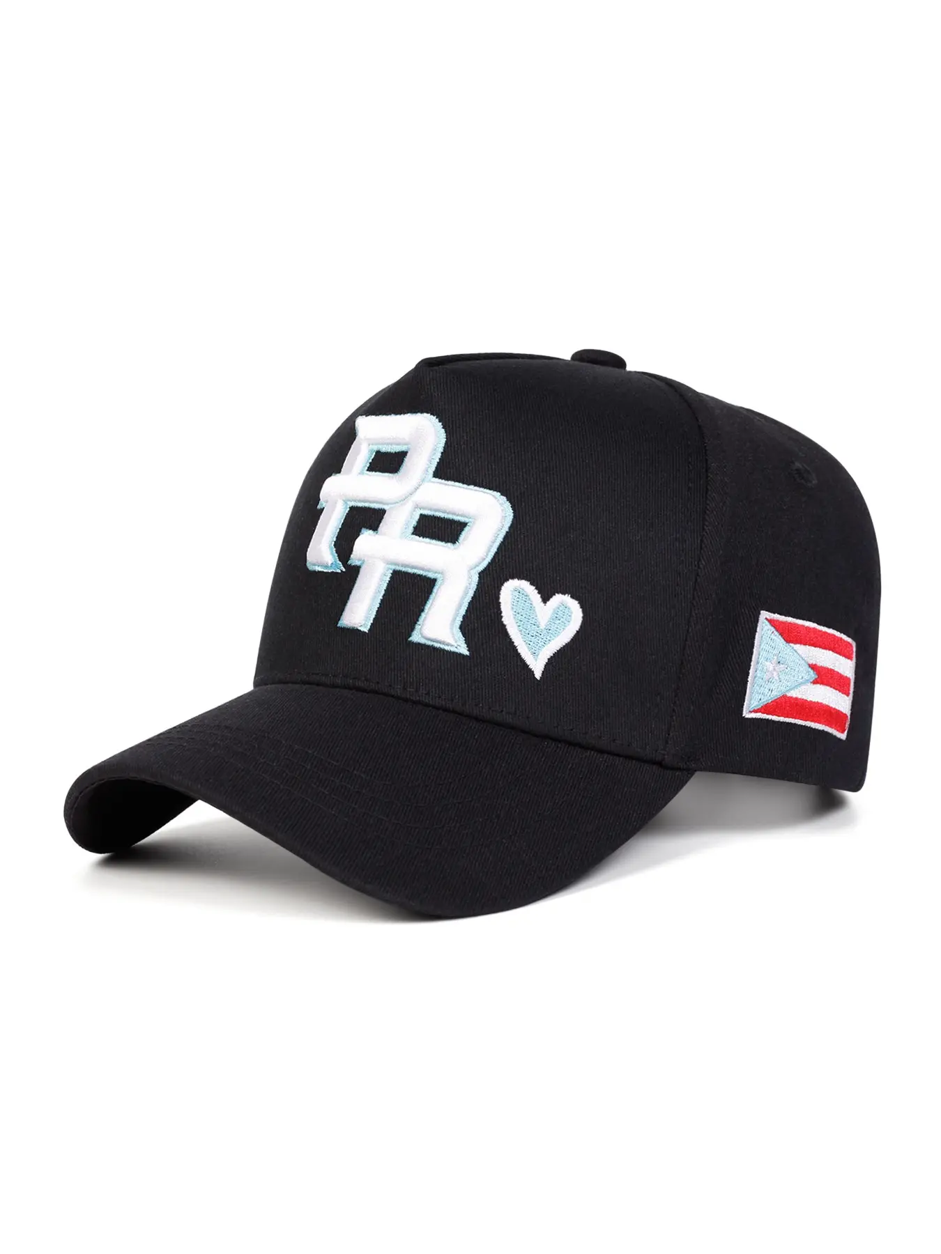 Black Hat with Rainbow Band Rhinestones Trim - Brand NEW - Adjustable Rainbow Baseball Cap Black - Harper + Hudson main image 3