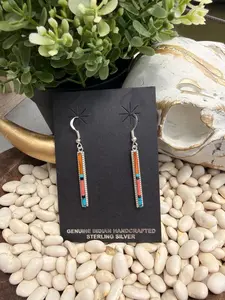 Allen Barney - Inlay Stone Dangle Earrings