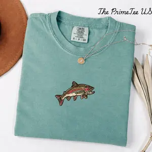 Explore our unique collection of trout fish print t-shirts, made from soft cotton material, perfect for all ages. Shop now at great prices!