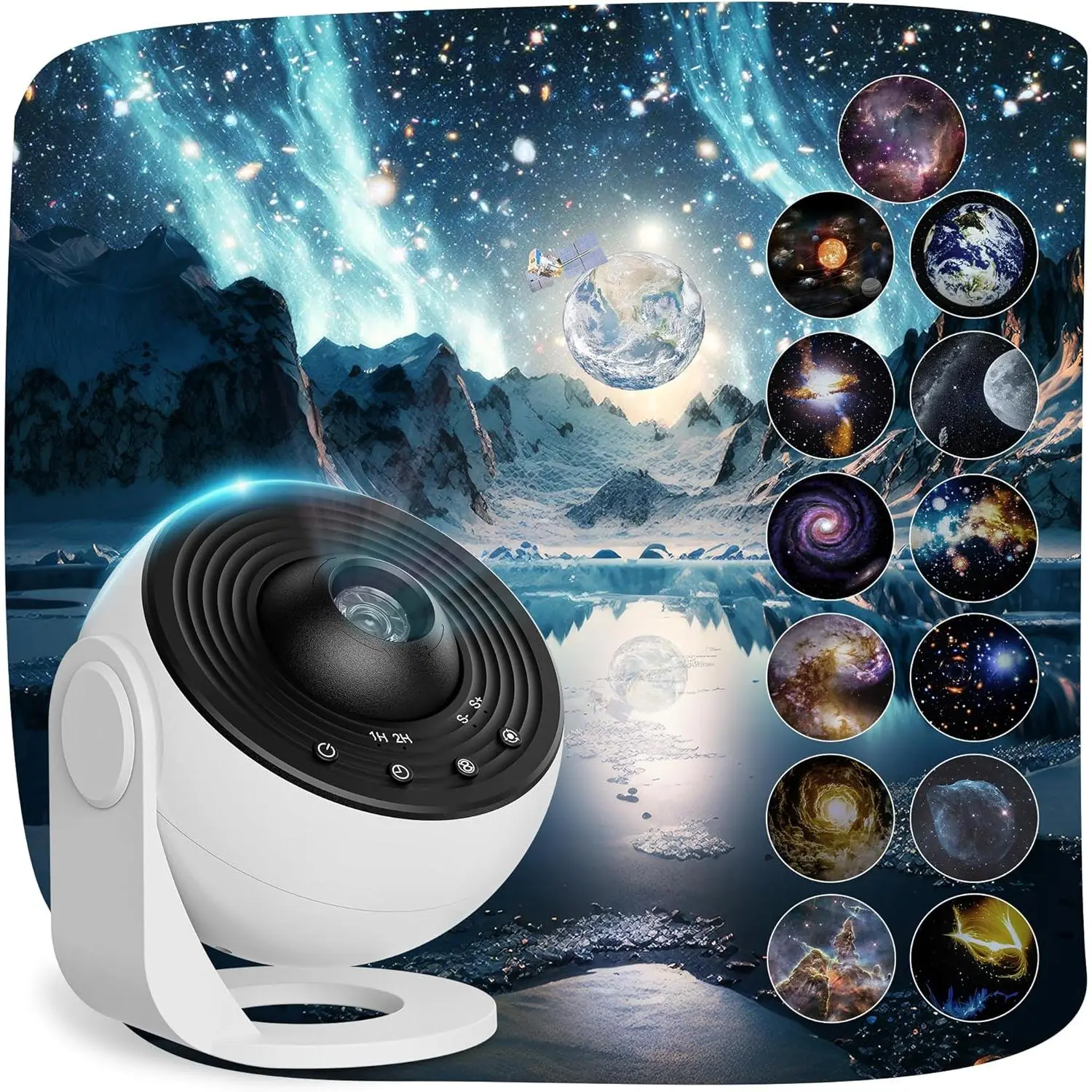 Planetarium Projector Pro for Bedroom, 13 in 1 Star Projector Galaxy Light, Ceiling Night Light Milky Way Mood Lighting with Timer, LED Space Galaxy Lamp Bedroom Room Decor for Adults - White, Card, Usb