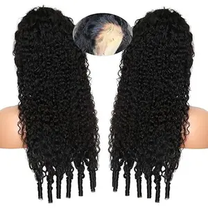 Bling Hair 13x6 Lace Frontal Wig Burmese Curly Wig Human Hair 13x6 HD Transparent Lace Frontal Wigs with Spiral Curls End Pre Plucked  Burmese Virgin Human Hair Wigs for Women 16-30 Inch