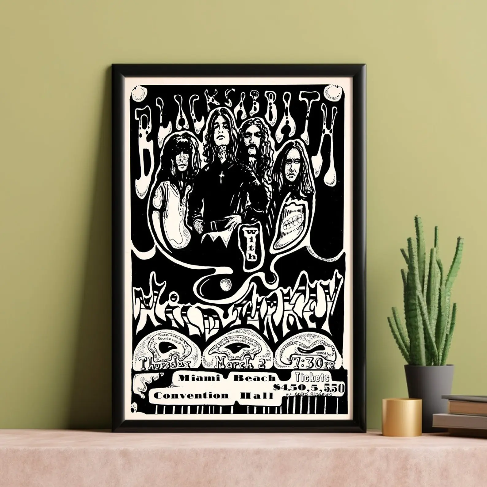 [UNFRAMED POSTER] Black Sabbath Vintage Concert Poster - Music Fan Collectibles - Vintage Music Poster - Home Decor - Wall Art