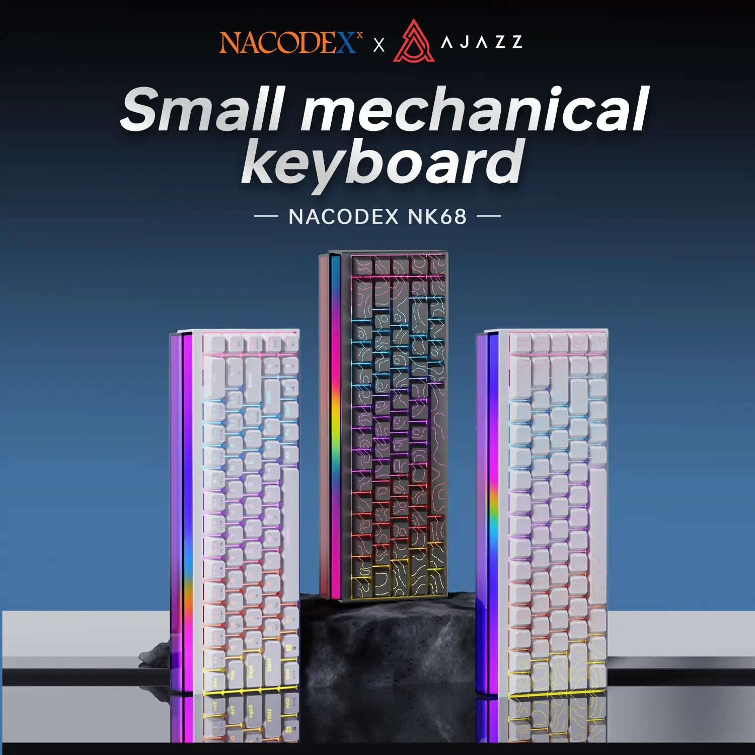 AJAZZ Mini 65% Gaming Mechanical Keyboard Red Switch 68 Key