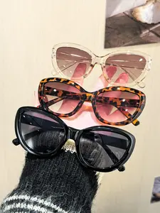 Women's Cat Eye Sunglasses Frame Set, Fashionable Frames Sunglasses, Pure Color & Vintage Tortoiseshell Lightweight Frames, Perfect for Travel Photography Fashion Matching