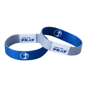 Tap To Pray® Wristband – Navy & Grey