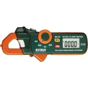 Extech MA120, CAT II, Digital Average Responding Auto Ranging Clamp Meter with 0.7" Clamp On Jaws 200 AC/DC Amps, Measures Current, Frequency MA120