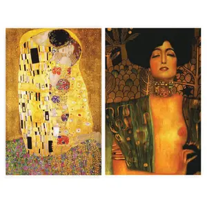 Buttonsmith® Gustav Klimt The Kiss & Judith Rectangular Refrigerator Magnet Set - Made in the USA