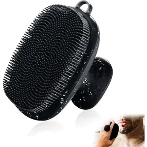 Face scrubber, silicone face scrubber for men facial cleansing brush Silicone face wash brush manual waterproof cleansing skin care face brushes for exfoliating-Black