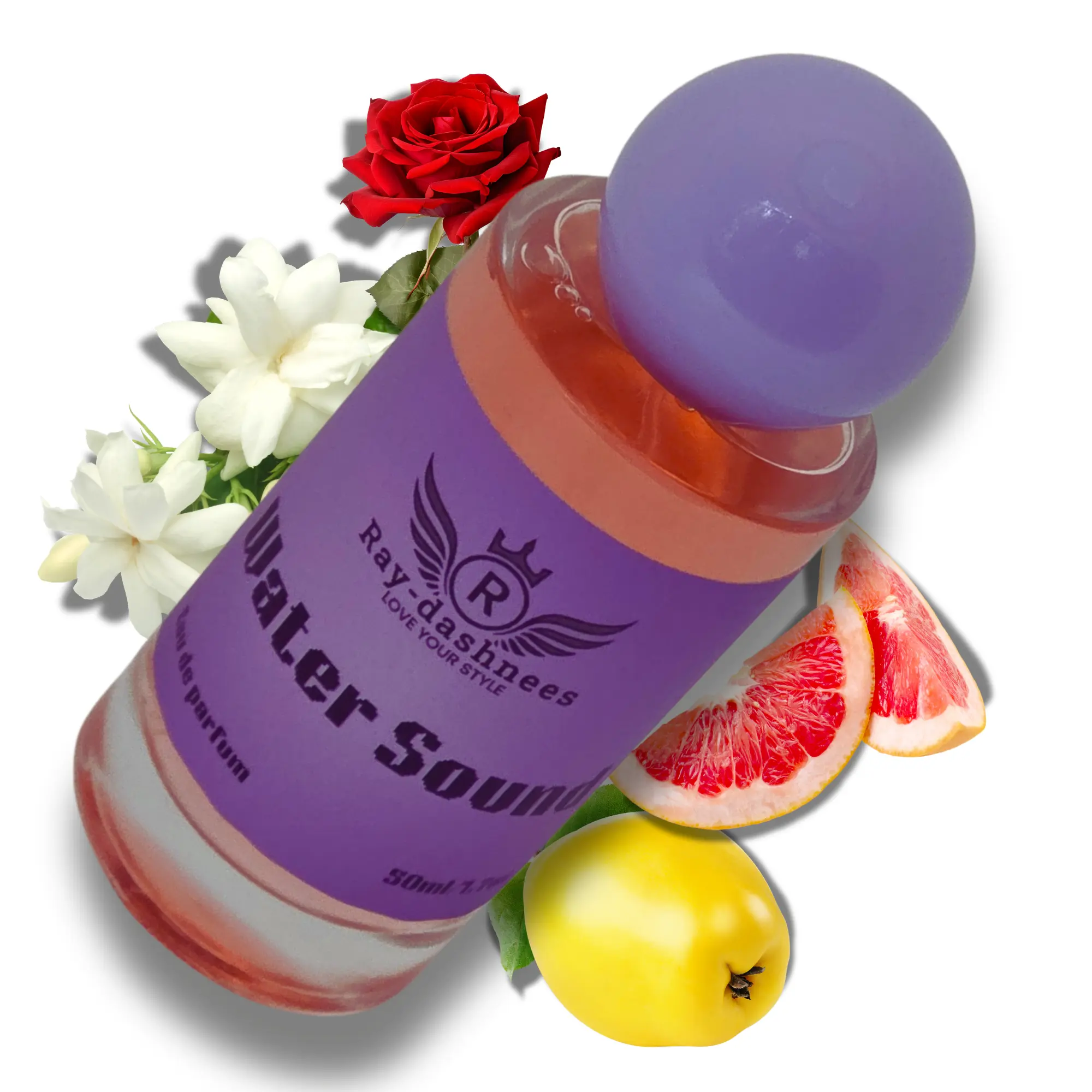 Water Sound Eau De Parfum Spray 1.7 oz by Ray-dashnees | Sweet White floral Musky Powdery Fresh spicy Rose Citrus Fruity | perfume For Women