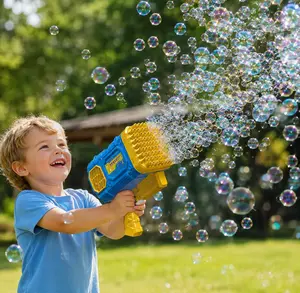 86 Hole LED Automatic Bubble Machine with Colorful Lights Fun Bubble liquid Maker romantic Toy for Kids Summer Outdoor Indoor Party Gift