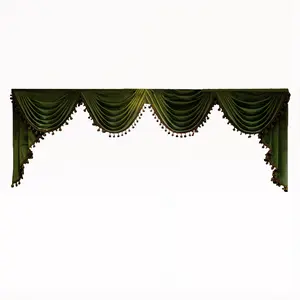 Vintage Dark Velvet Curtain Header, European Water Wave Design, Luxurious Living Room Bedroom Decor (curtain Body Not Included), Interior Decoration Accessories