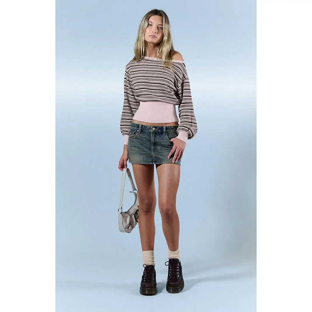 Pacsun Women's Piper Medium Blue Back Pocket Low Rise Jean Micro Skirt - Multicolor Pacsun Women's Piper Medium Blue Back Pocket Low Rise Jean Micro Skirt - Multicolor