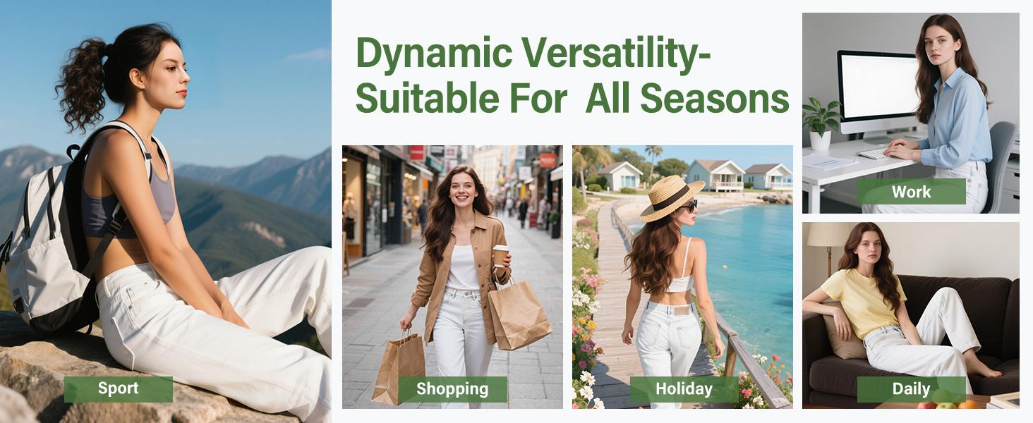 Women's High Waist Stretch Baggy Jeans, Minimalist Wide Leg for Women Distressed Basic Pants, Trendy Multi-Pocket Fitted Denim Trousers, Casual Comfy Denim Jean Womenswear Bottom