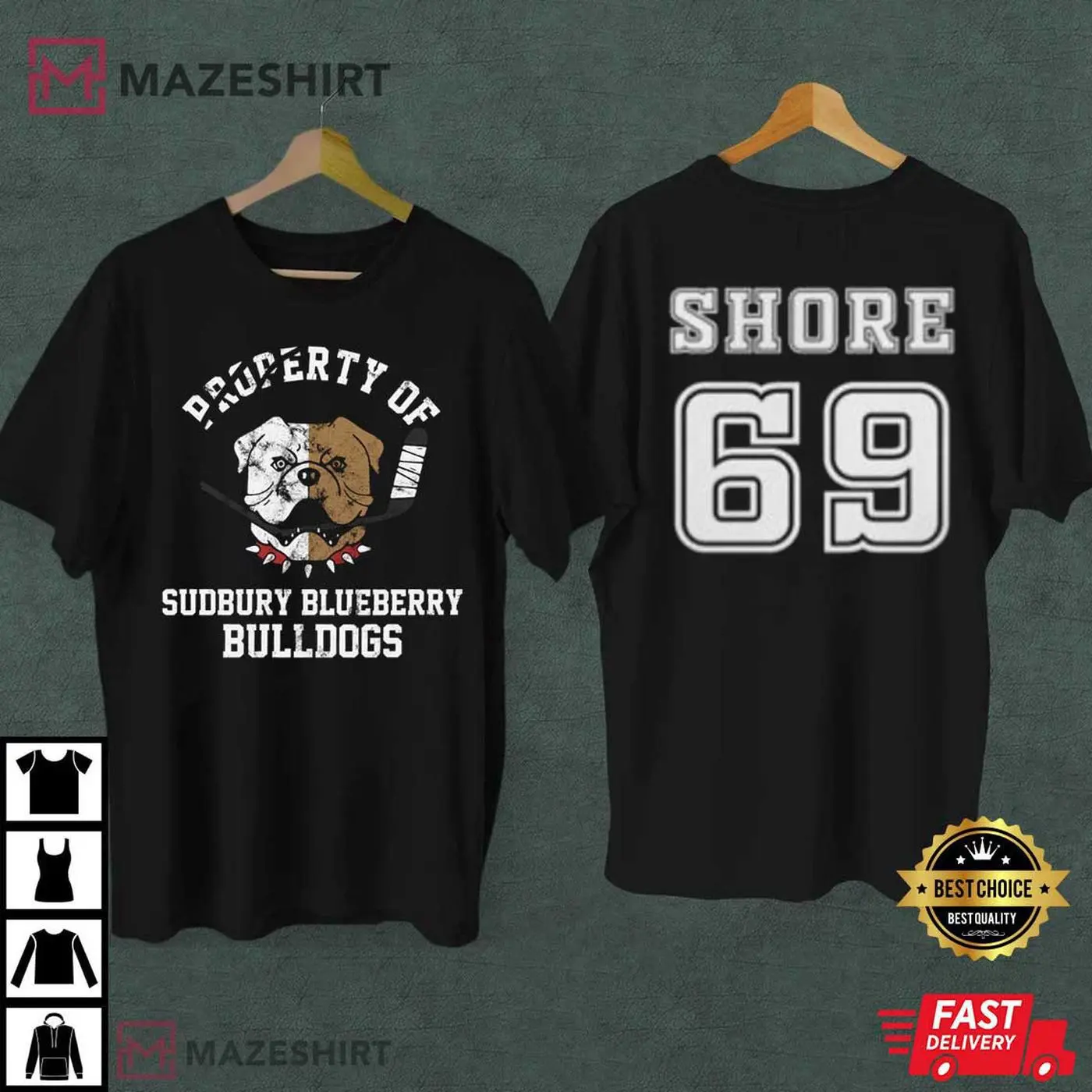 Shoresy Sudbury Blueberry Bulldogs Best T-Shirt Front And Back Design
