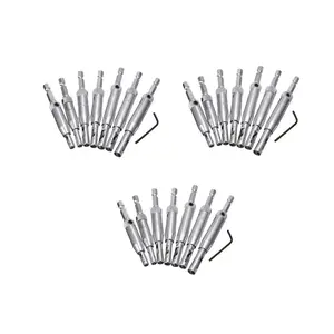 Door Hinge Hole Drill Bit Set, Automatic Positioning Expansion Tool Set, Durable Metal & Woodworking Drill Bit Set for Quick Accurate Woodworking