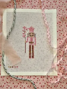 Cherry Blossom Washington DC Nutcracker Hand Painted Needlepoint Canvas 13 Mesh Zweigart 6x10 Ornament Size Pink Christmas Stitching Project