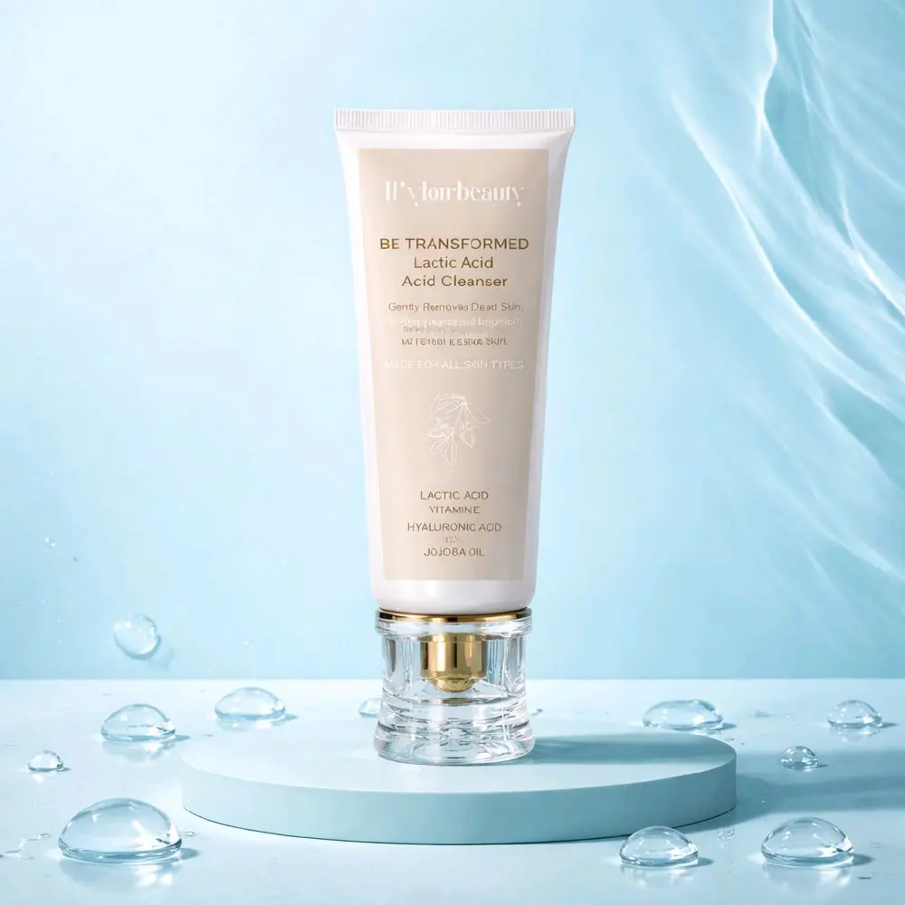 Wylow Beauty LACTIC ACID EXFOLIATING CLEANSER *Made for all Skin Types, Hyaluronic Acid, Vit E, Jojoba Oil* Gentle and Effective