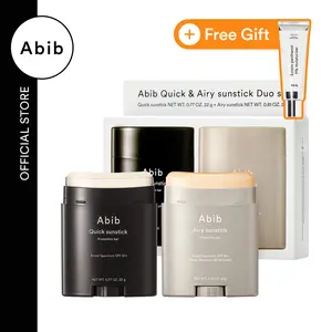 [Abib Official] Airy Sunstick Smoothing Bar + Quick Sunstick Protection Bar｜Glow and Matt Finish, Non-Sticky & No Whitecast Sun Protection for Face and Body