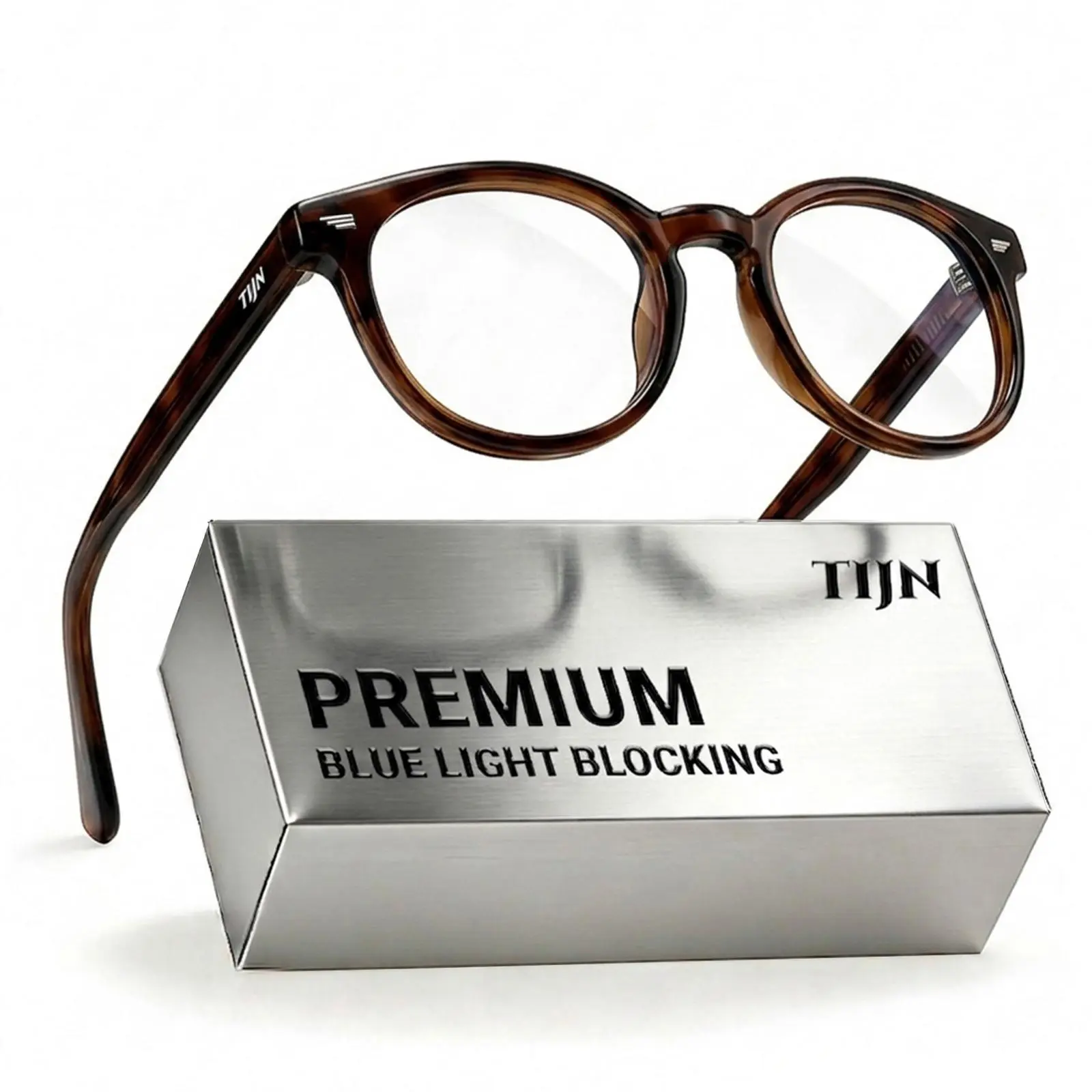TIJN Blue Light Blocking Glasses Men Women Vintage Thick Round Rim Frame Eyeglasses TIJN Blue Light Blocking Glasses Men Women Vintage Thick Round Rim Frame Eyeglasses