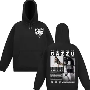 Singer Cazzu Con Otra New Album Retro Design Hoodie Women Men Fashion Aesthetic Pullover Unisex Hip-hop Casual Tracksuit Tops EIU