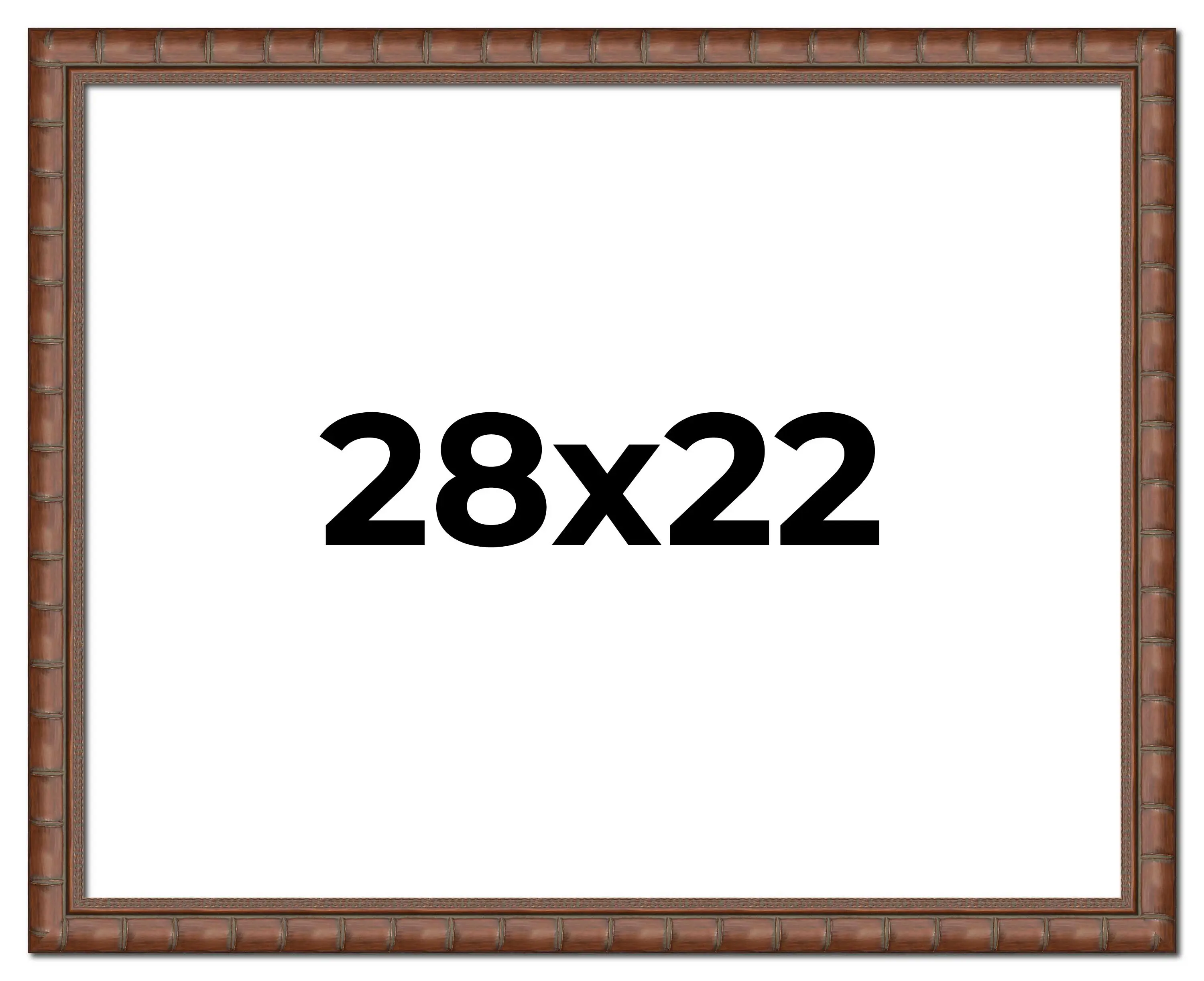 28x22 Brown Modern Bamboo Picture Frame - UV Acrylic, Foam Board Backing, Hanging Hardware